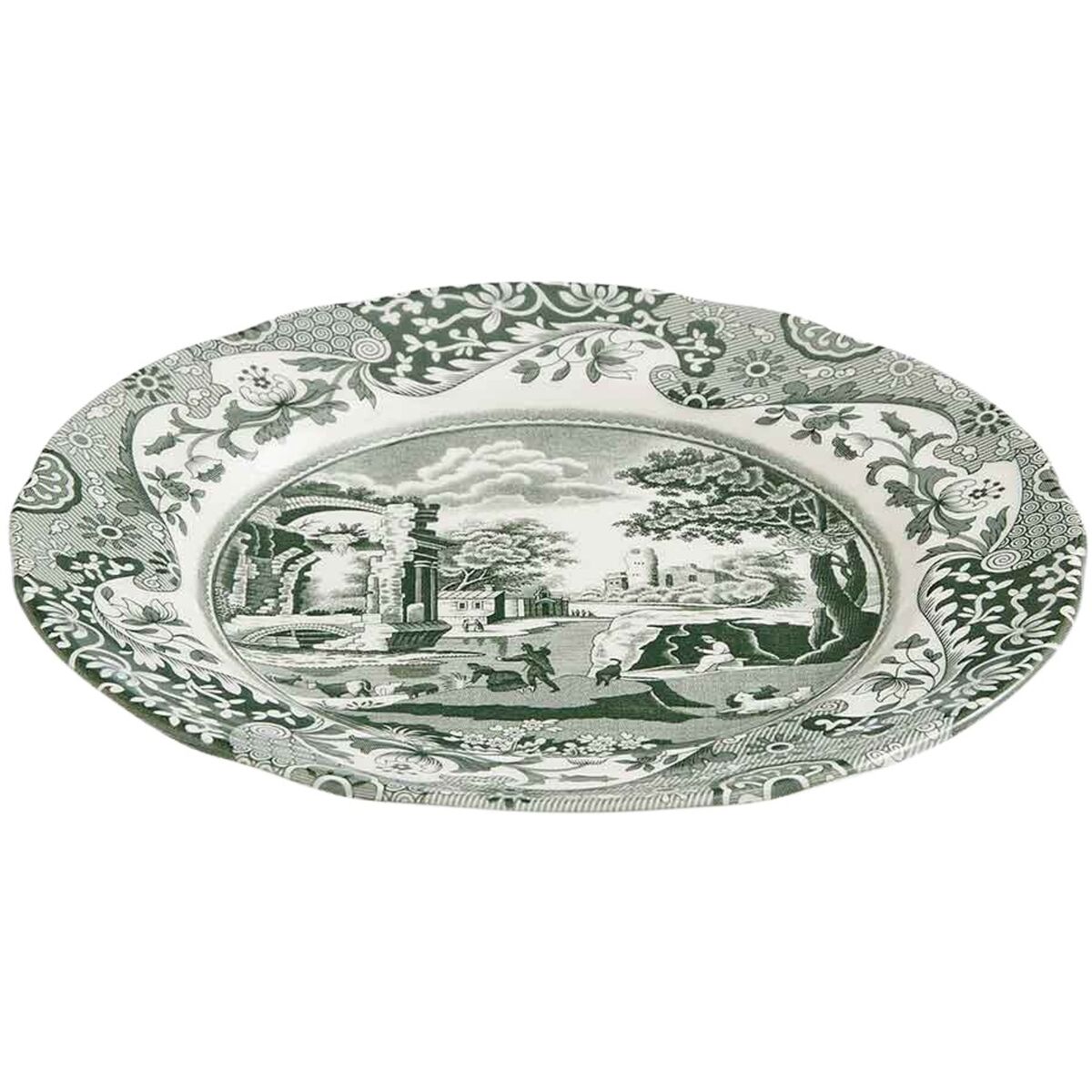 Green Italian asjett 15 cm, grønn/hvit