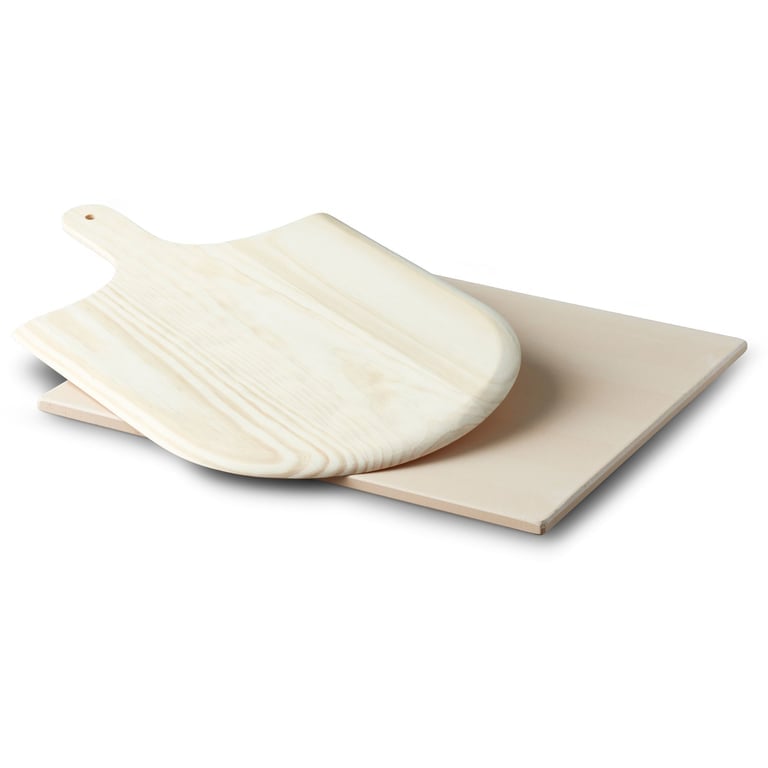 Pizzasten med spade 38x35,5 cm.