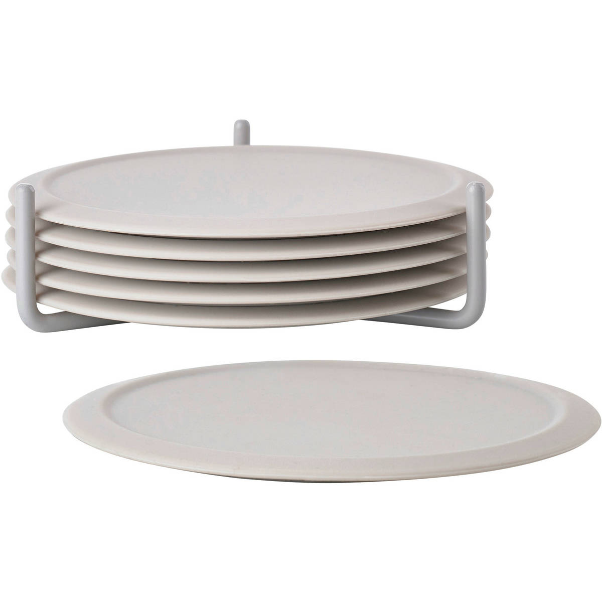 Singles glasbrikker med holder, varm grå