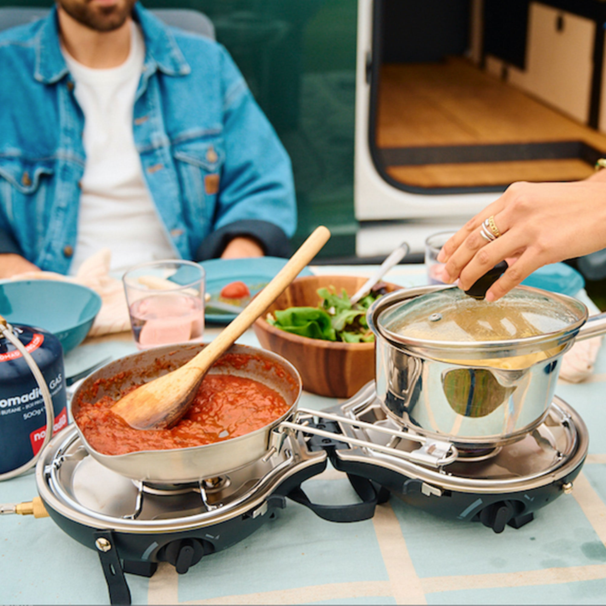 NomadiQ Compact bærbar gasgrill, sort