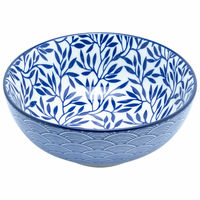 Akio skål 14 cm 4-pack, blå/vit