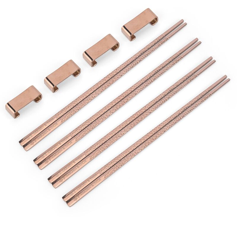 ätpinnar 4 par, koppar-rosé