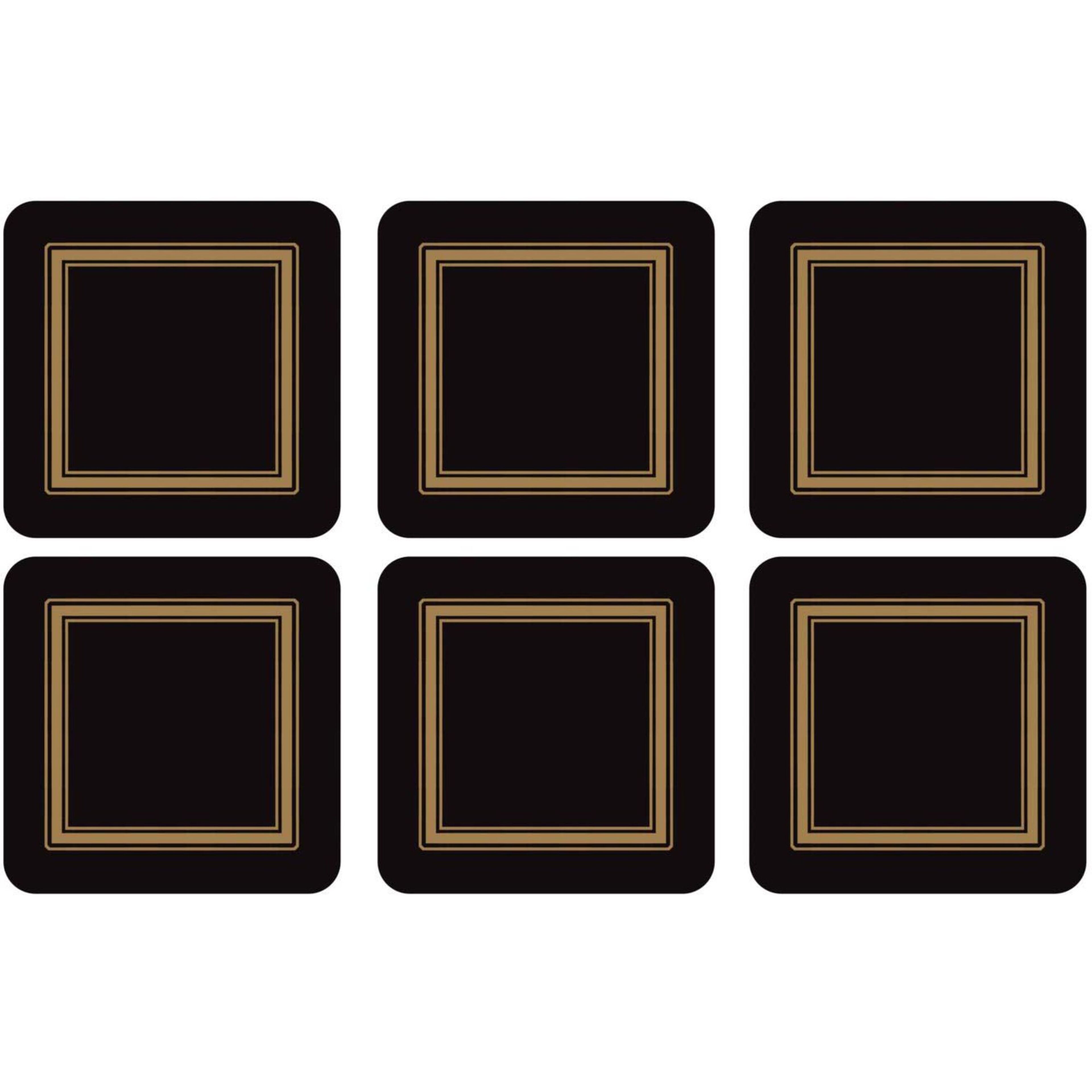 Classic Glasunderlägg Svart 6 st