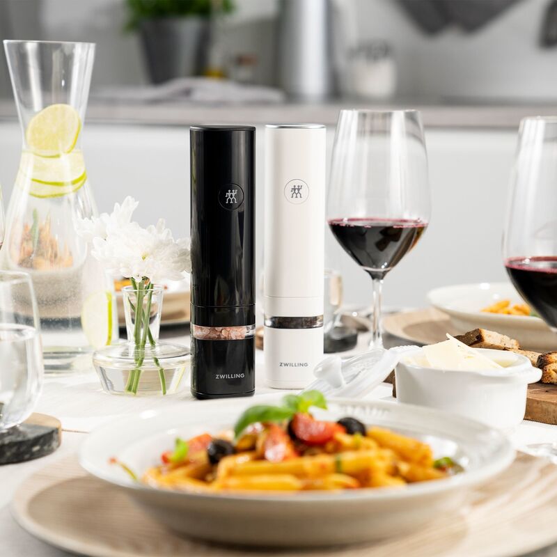 elektriskt kryddkvarnsset 21 cm, svart/vit