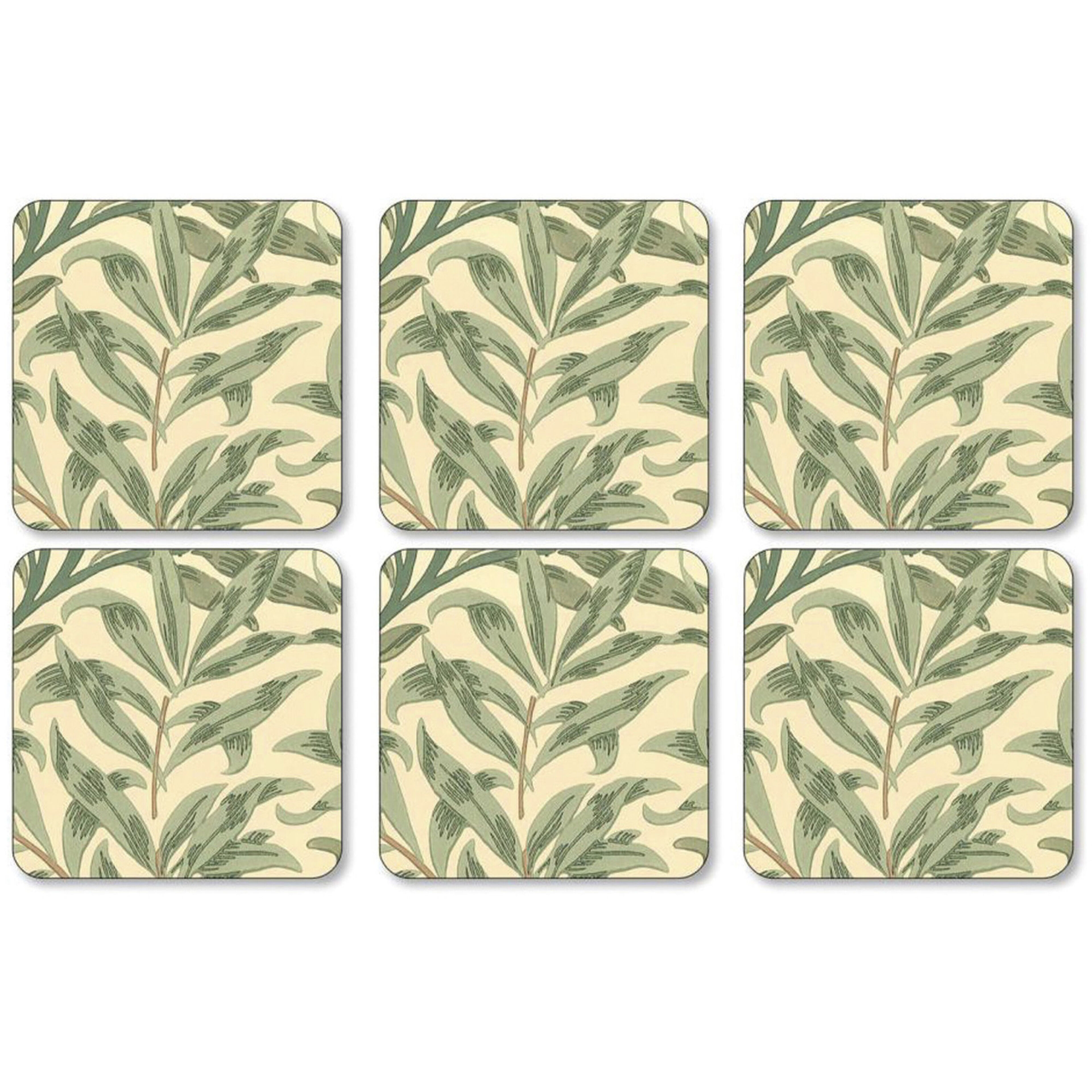 Willow Bough Grön Glasunderlägg 6-pack