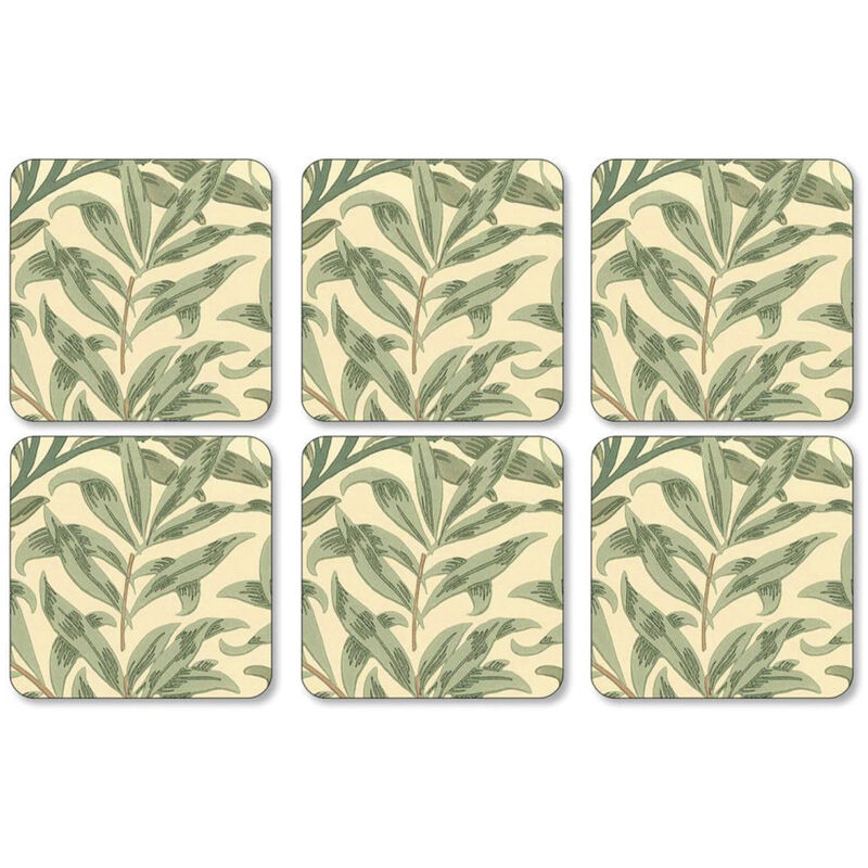 Morris & Co Willow Bough Grön Glasunderlägg 6-pack