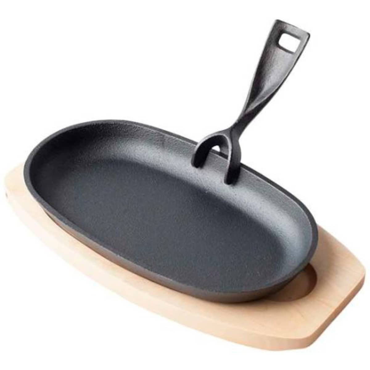 Sizzling støbejernspande
