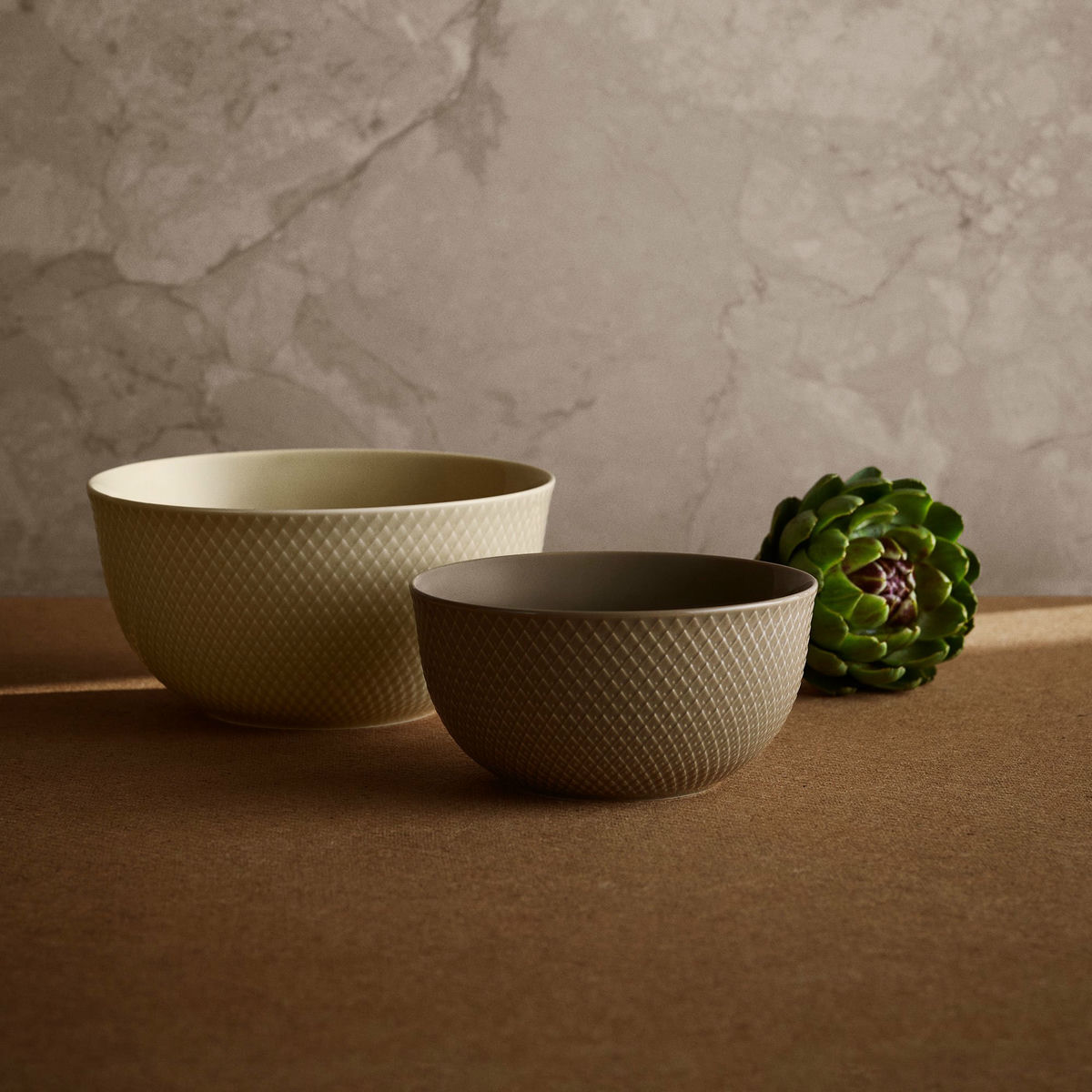 Rhombe Earth serveringsskål 17,5 cm, clay