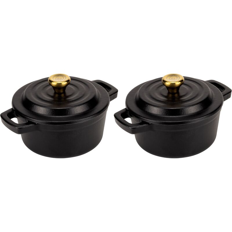 Mini støpejernsgryte 10 cm, 2 stk.