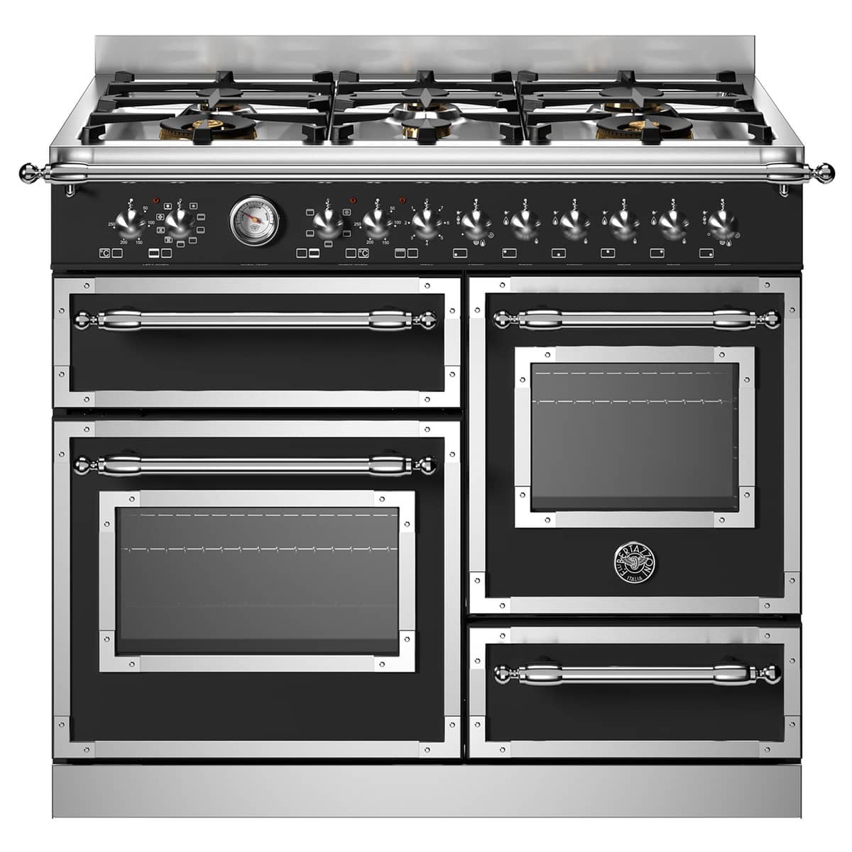 HER106L3ENET Heritage gaskomfur med trippel-ovn, 100 cm, mat sort