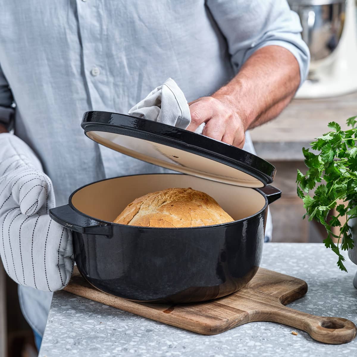 Støbejernsgryde 26 cm/5,2 liter, onyx black