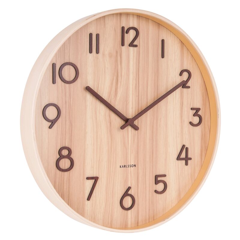 Pure väggklocka 60 cm, ljust trä