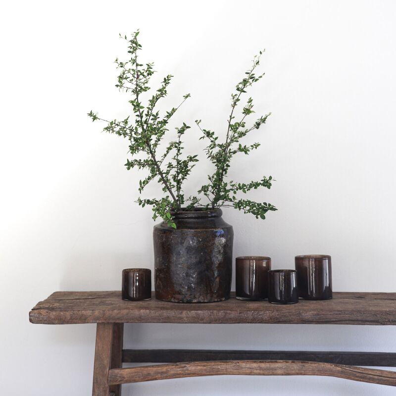 Lyric fyrfadsstage, dark brown, small