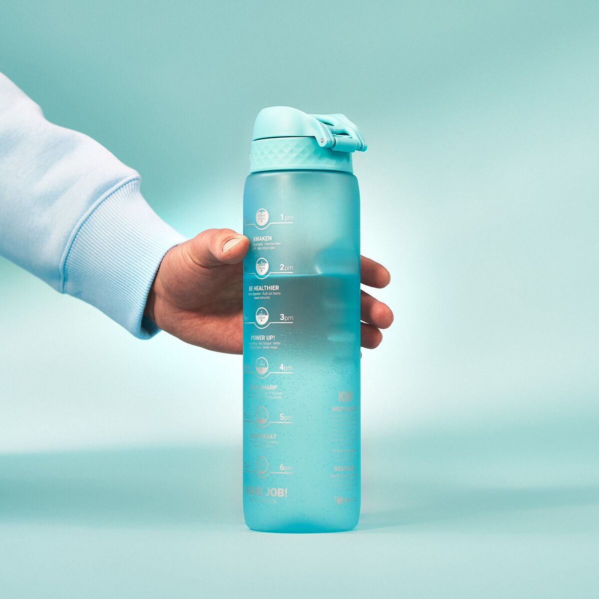Motivational Bottle 1 liter, sonic blue