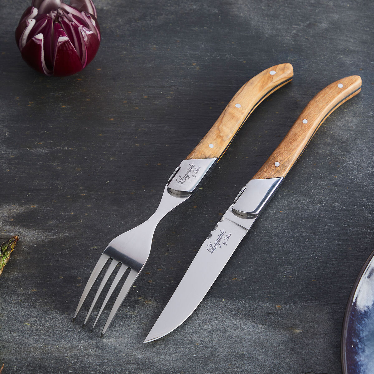 Biffbestick lahjapakkauksessa 12 osaa, oliivipuuta