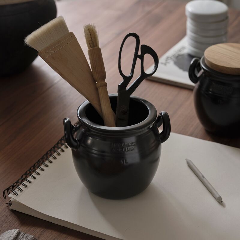 Krus, 1 liter, stentøj, grafitgrå