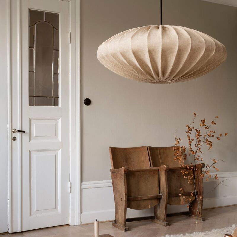 Ellipse loftslampe, 65 cm, hør, sand