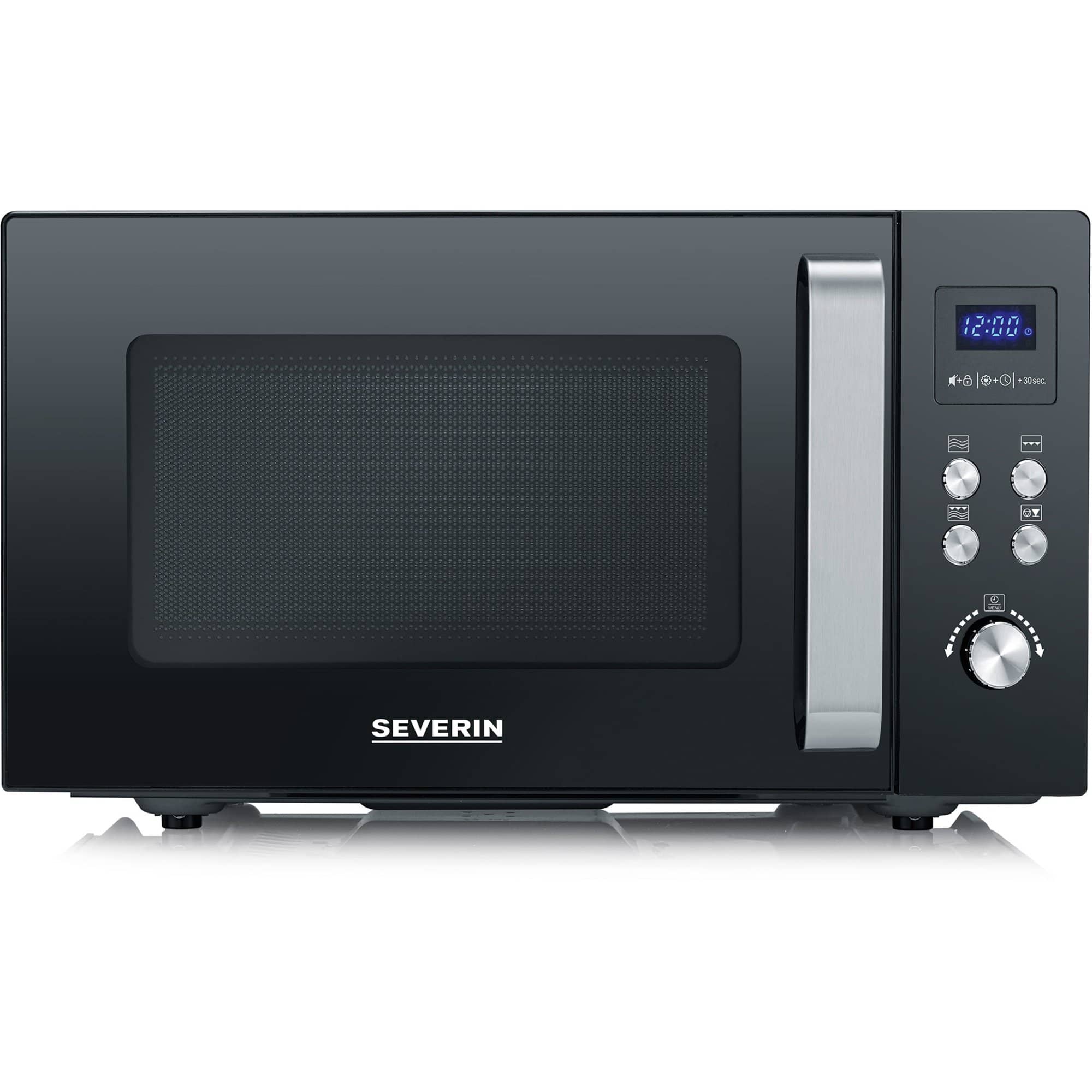 Bilde av MW 7763 - microwave oven with grill - freestanding - black/stainless steel