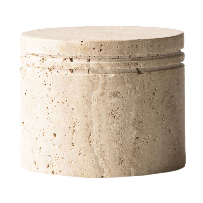 Travertine oppbevaringskrukke 11,5 cm