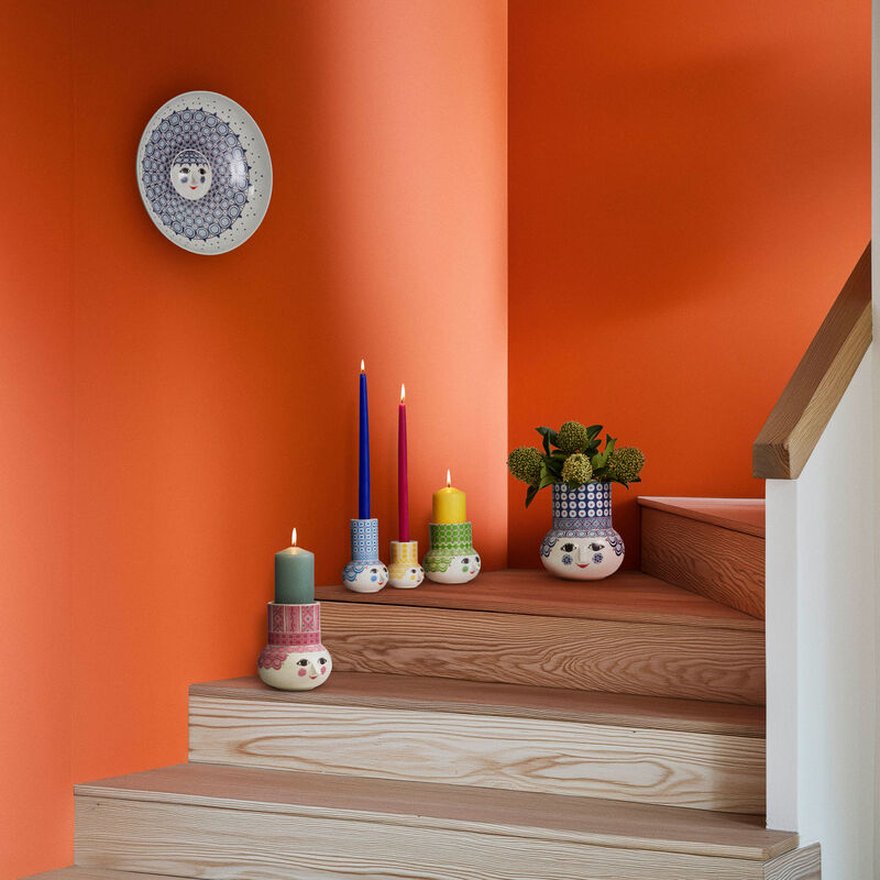 Bjørn Wiinblad Olga kynttilänjalka 14 cm, vaaleansininen