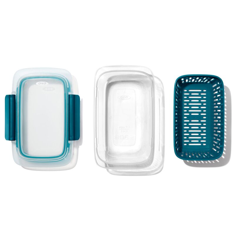 Prep & Go behållare med durkslag, 450 ml