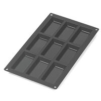 Financier silikoneform 9 huller, sort