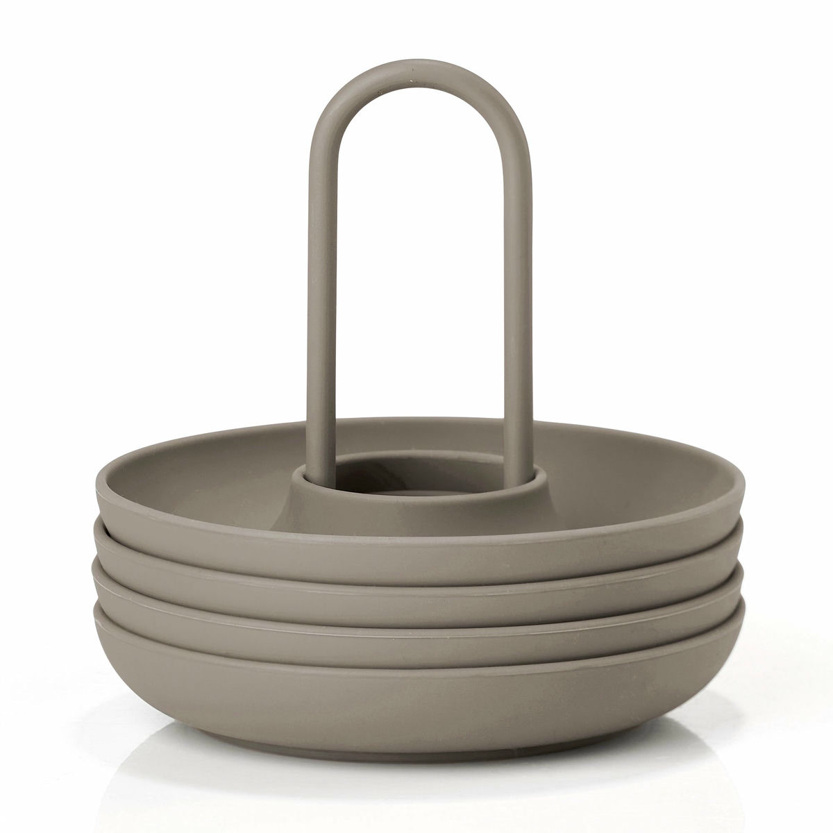 Eggeglass med holder 4 stk, taupe