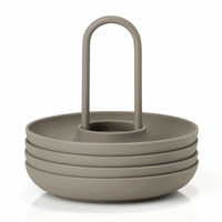 Äggkopp + hållare 4 st, taupe
