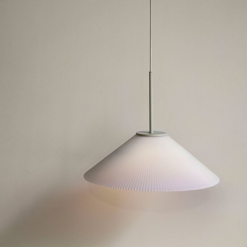 Solid taklampe 44 cm, sand/hvit