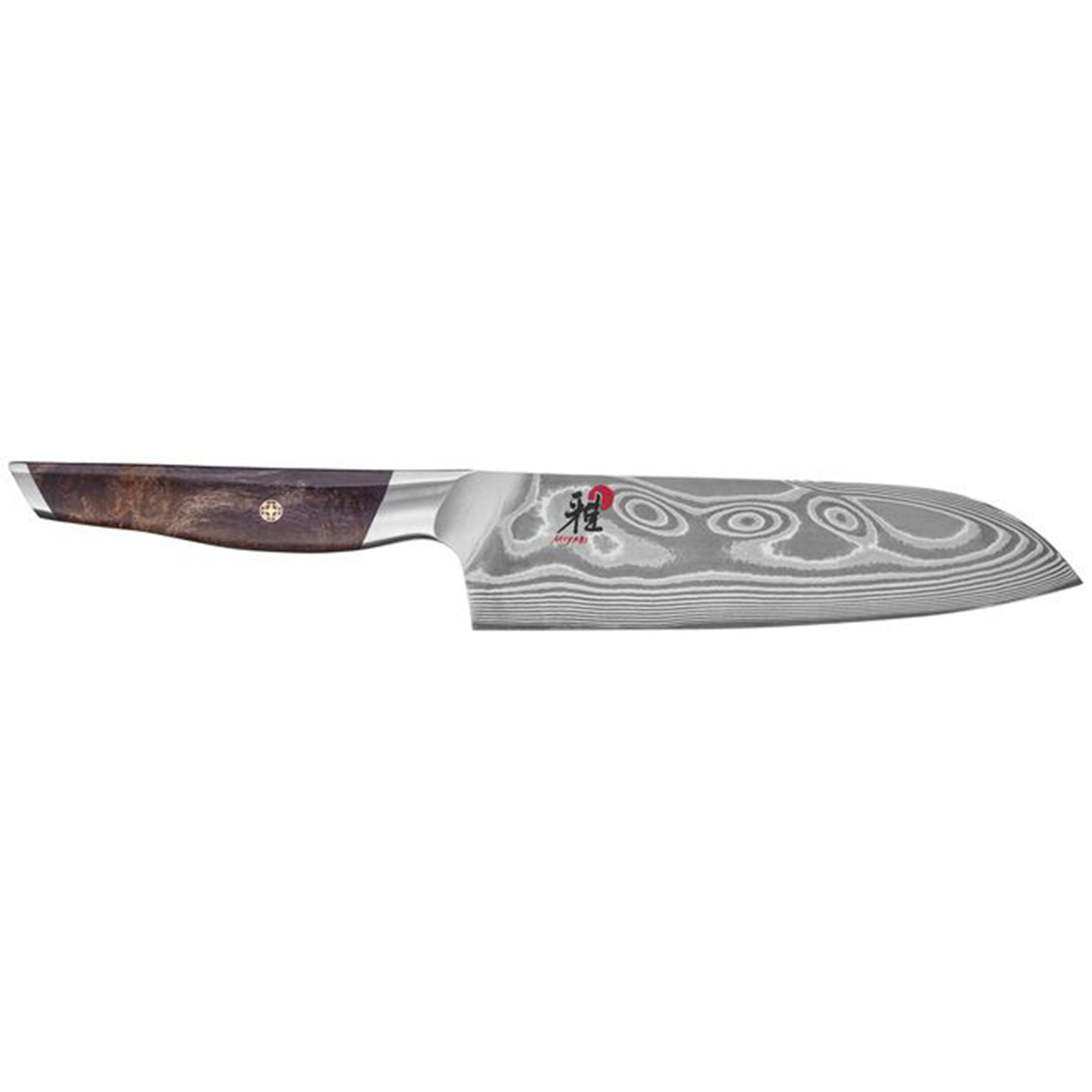 Miyabi Iki Santoku Kokkekniv 18 cm med 49-lags damaskusstål og håndtag i mørk ahorn