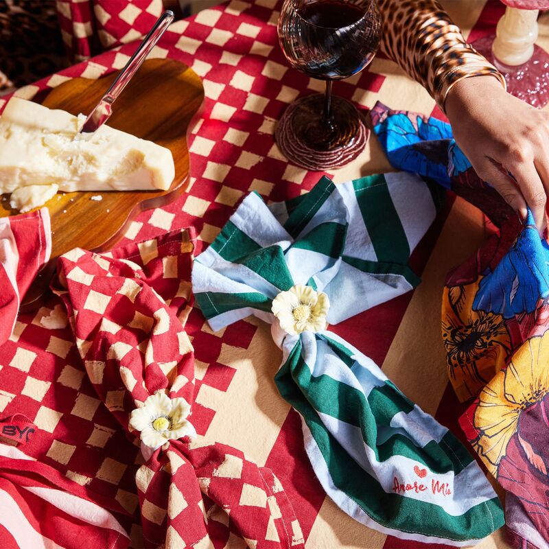 Love serviet 2-pack, grøn/lysblå