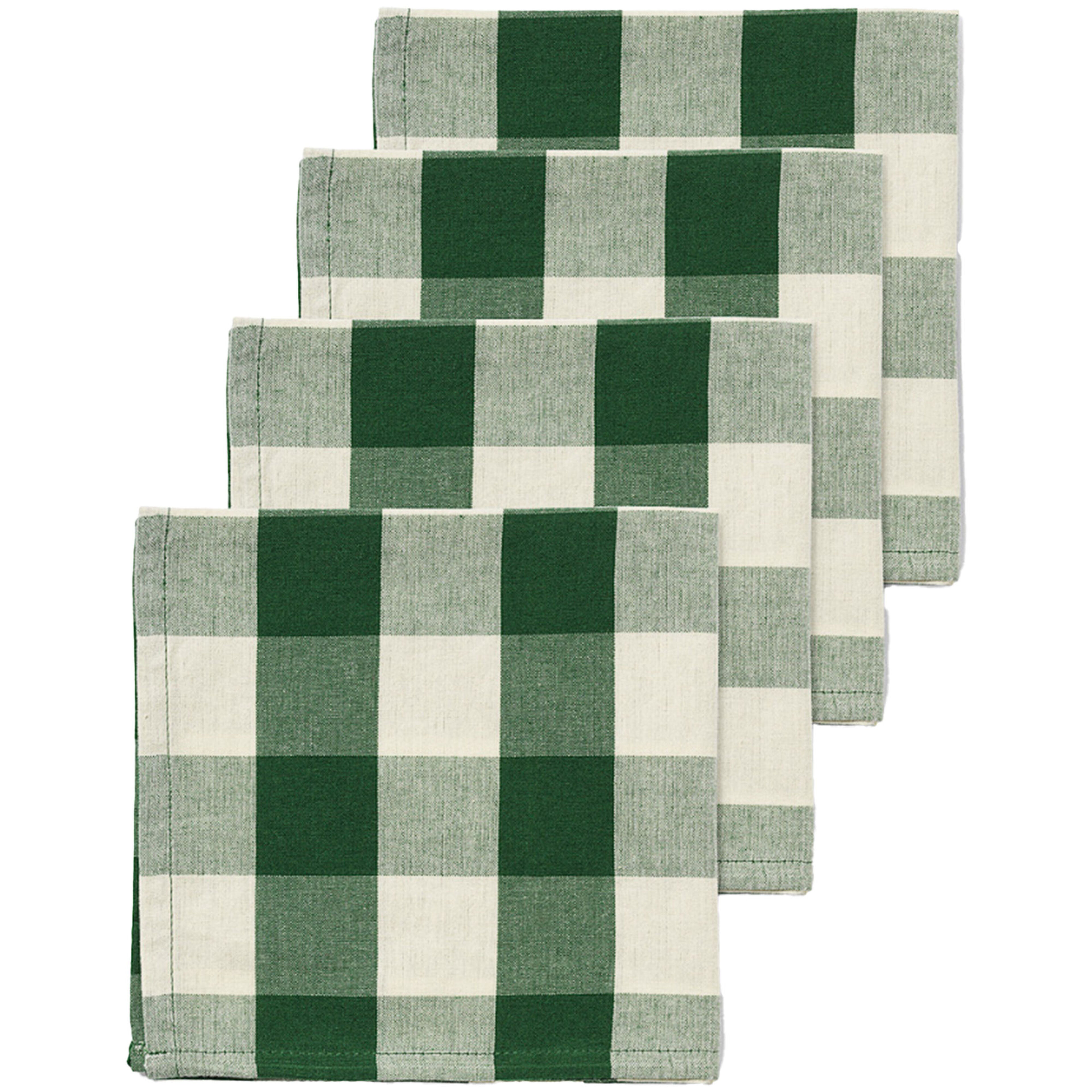 Elsa servietter 4-pakning 40 × 40 cm, grønn/beige