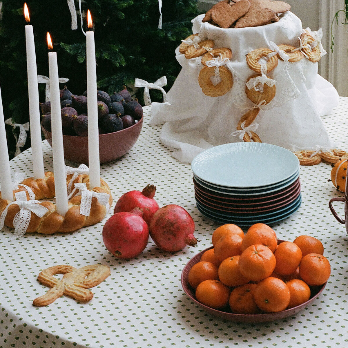 Confetti desserttallerken 21 cm, aqua