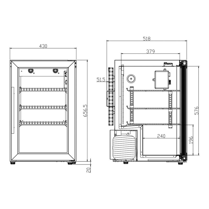 Outdoor Collection Stainless Steel ølkøleskab 63 L