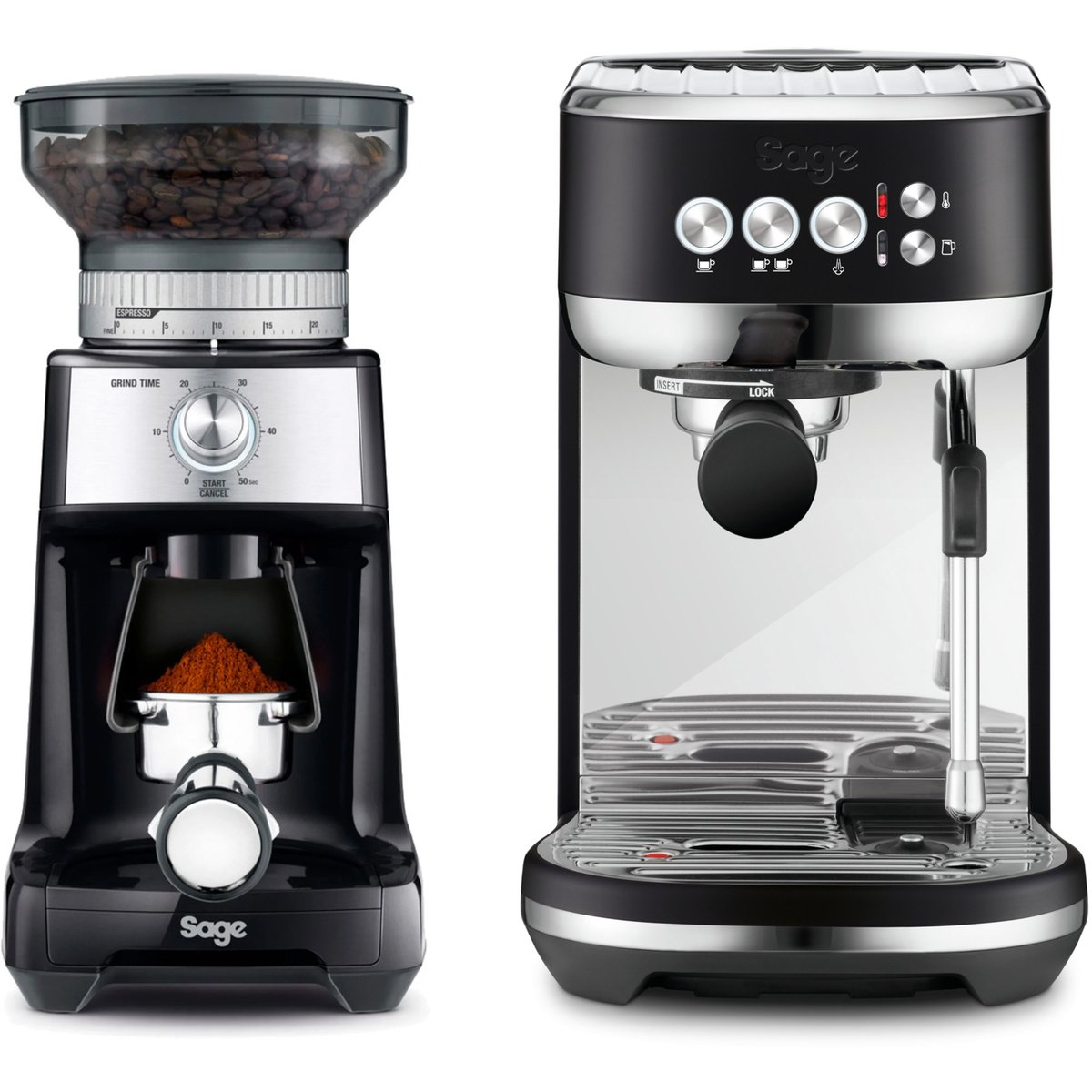 The Bambino Plus espressomaskine & kaffekværn, sort