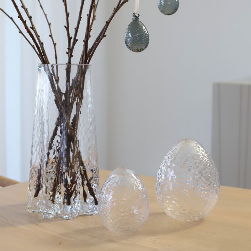 Gry æg påskepynt 16 cm, clear