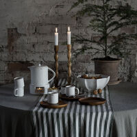 Løber bred stribe 45x150 cm, grøn/hvid