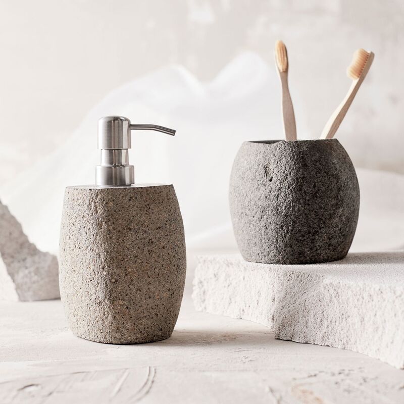 Valley såpe-/oppvaskmiddelpumpe, grå/natur