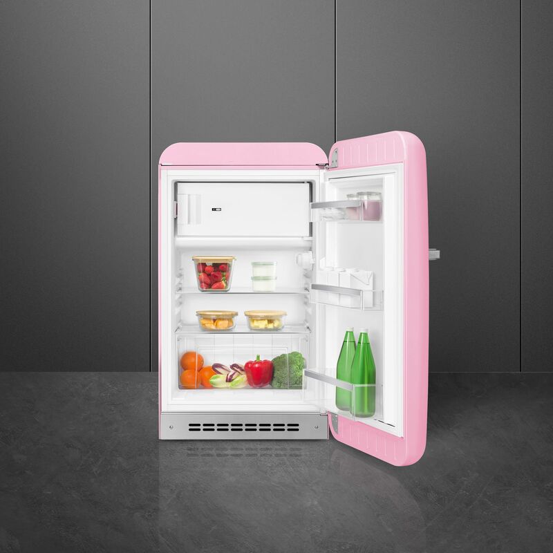 FAB10ROR6 kylskåp med frysfack, rosa