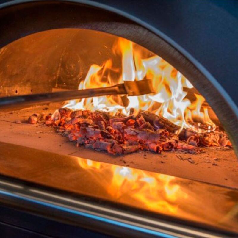 Pulcinella Brændefyret Pizzaovn 100x80 cm. Rustfrit stål