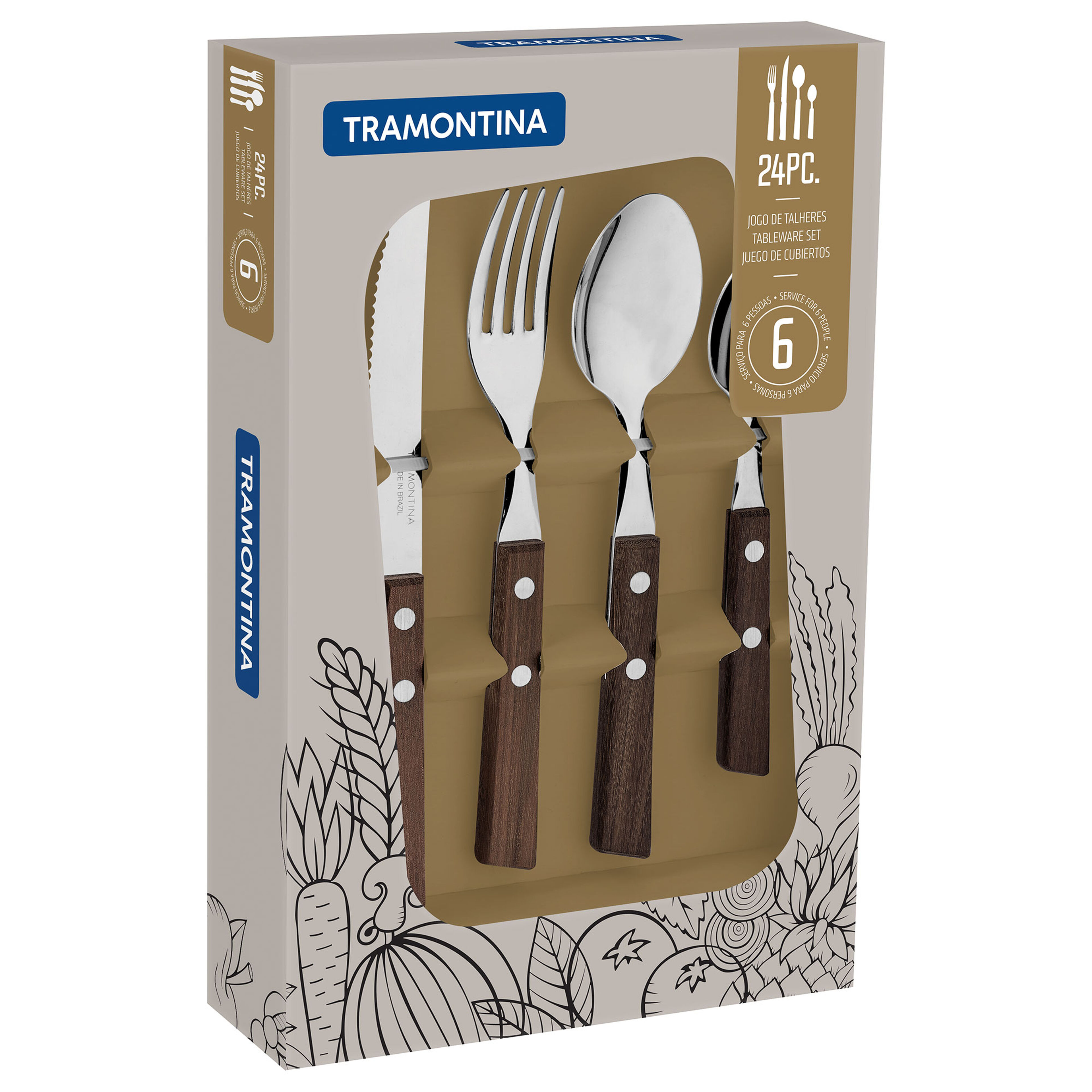 Tramontina Tradicional Ruokailuvälinesarja, 24 osaa