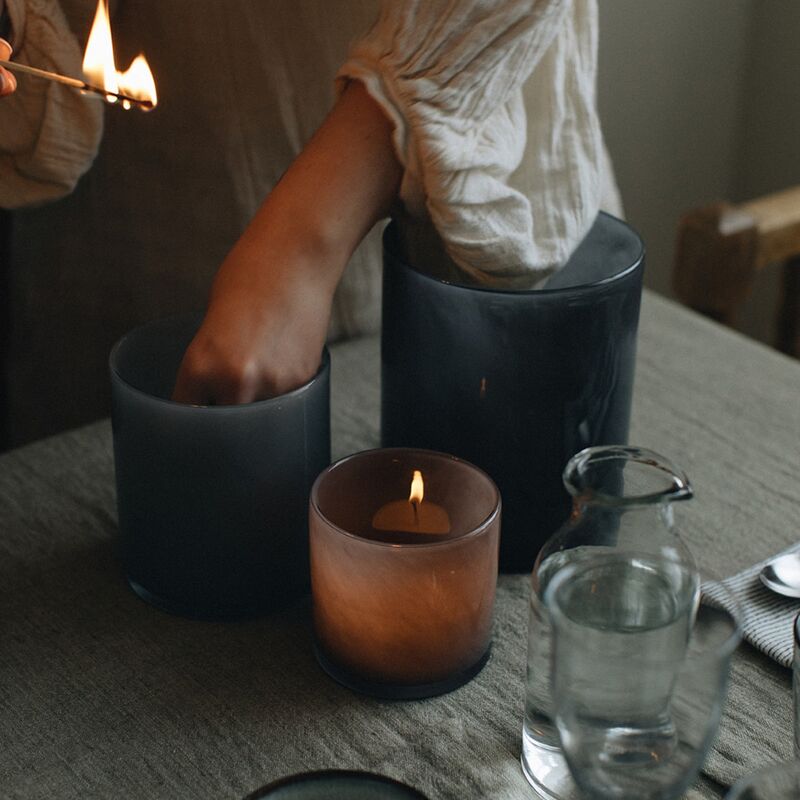 Lyric-kynttilälyhty small, purple grey