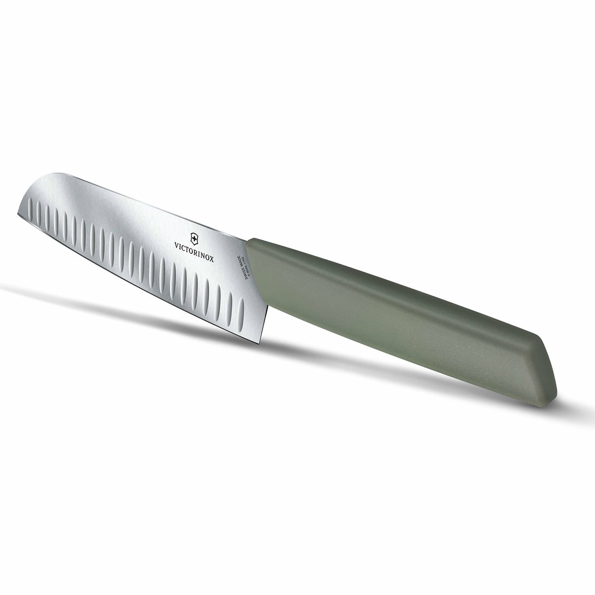 Swiss Modern santokukniv 17 cm, oliv