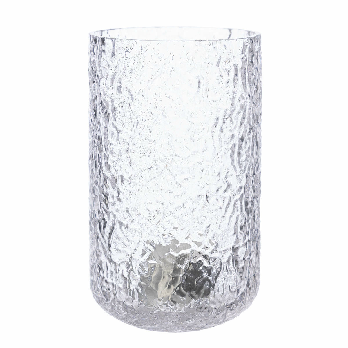 Lyslykt 15 cm, mønstret glass