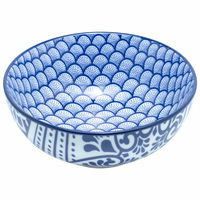 Akio skål 14 cm 4-pack, blå/vit
