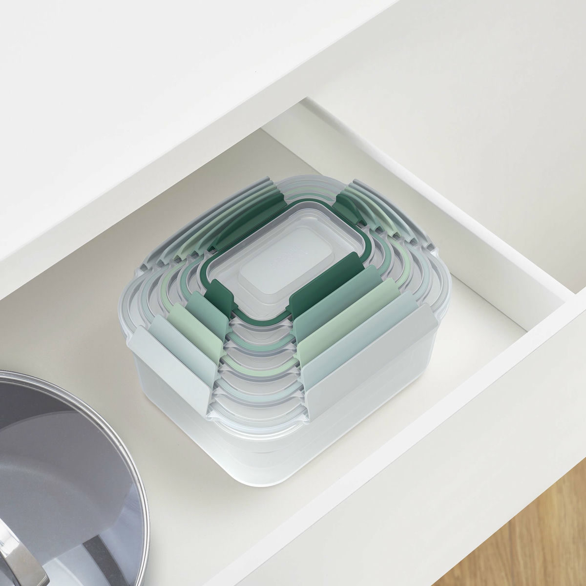 Nest™ Sage förvaring med lock 5 delar, ljusgrön
