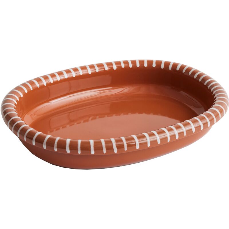 oval tallrik large, randig