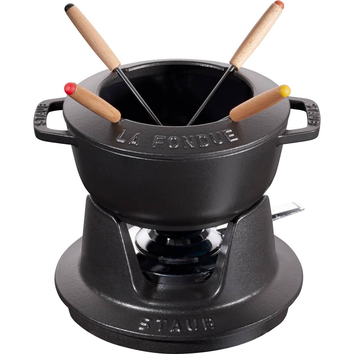 Fondue set 16 cm svart med blank insida