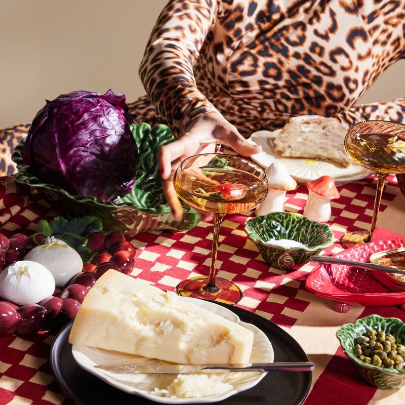 Love bordsduk 150x280 cm, röd/sand