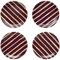 Piccolo glassunderlag 4 stk, bjørk/burgunder